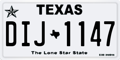 TX license plate DIJ1147
