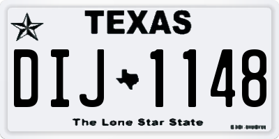 TX license plate DIJ1148