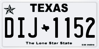 TX license plate DIJ1152