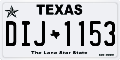 TX license plate DIJ1153