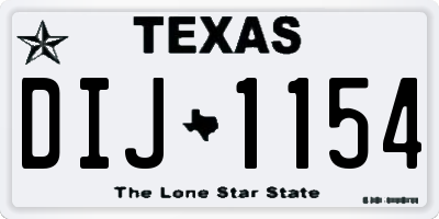 TX license plate DIJ1154