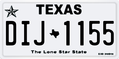 TX license plate DIJ1155