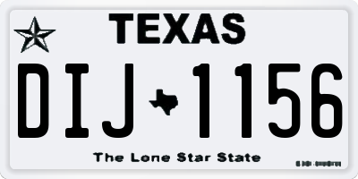 TX license plate DIJ1156