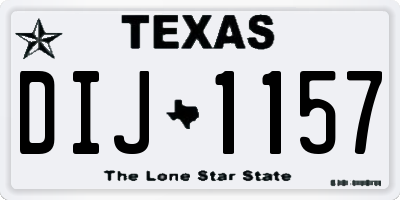 TX license plate DIJ1157