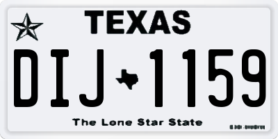 TX license plate DIJ1159