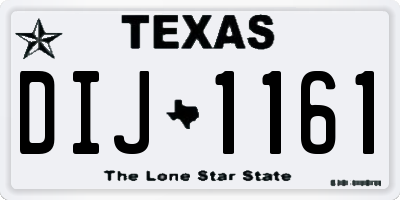 TX license plate DIJ1161