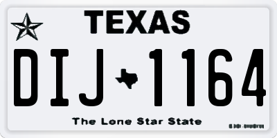 TX license plate DIJ1164