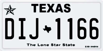 TX license plate DIJ1166