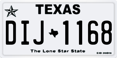 TX license plate DIJ1168