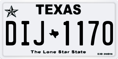 TX license plate DIJ1170