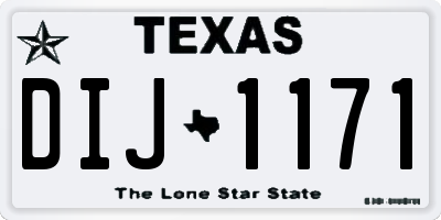 TX license plate DIJ1171