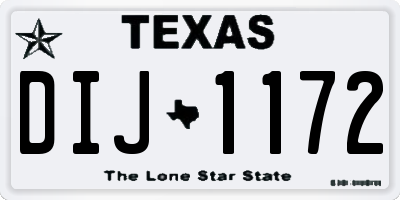 TX license plate DIJ1172
