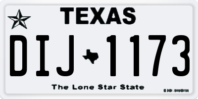 TX license plate DIJ1173