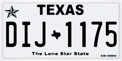 TX license plate DIJ1175