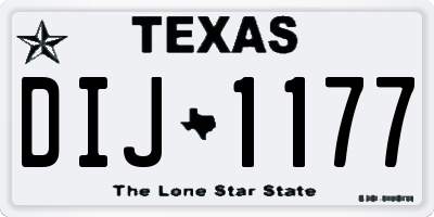 TX license plate DIJ1177