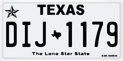TX license plate DIJ1179