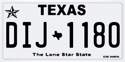 TX license plate DIJ1180