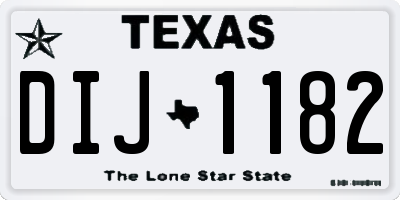 TX license plate DIJ1182