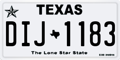 TX license plate DIJ1183