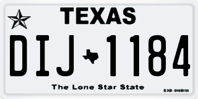 TX license plate DIJ1184