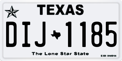 TX license plate DIJ1185