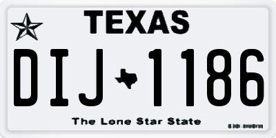TX license plate DIJ1186