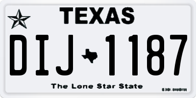 TX license plate DIJ1187