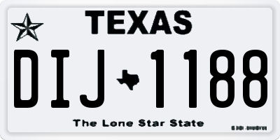 TX license plate DIJ1188