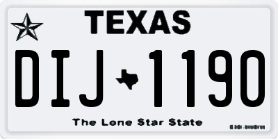 TX license plate DIJ1190