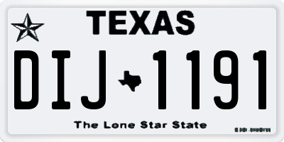 TX license plate DIJ1191