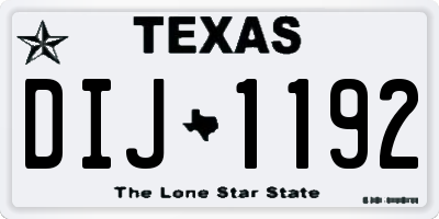 TX license plate DIJ1192