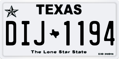 TX license plate DIJ1194
