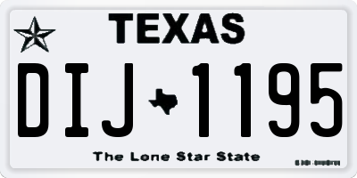 TX license plate DIJ1195