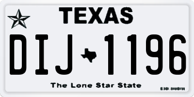 TX license plate DIJ1196