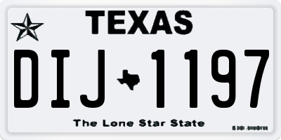 TX license plate DIJ1197