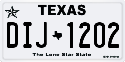 TX license plate DIJ1202