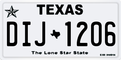 TX license plate DIJ1206