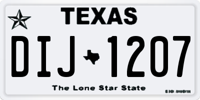 TX license plate DIJ1207