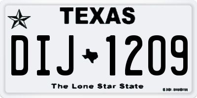 TX license plate DIJ1209