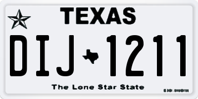 TX license plate DIJ1211