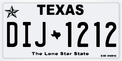 TX license plate DIJ1212