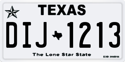 TX license plate DIJ1213