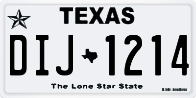 TX license plate DIJ1214