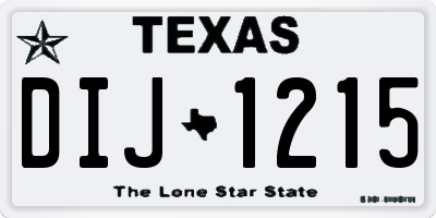TX license plate DIJ1215