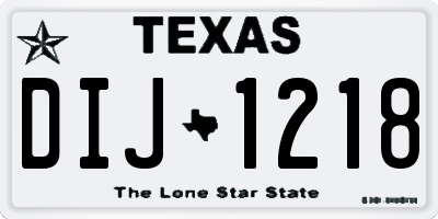TX license plate DIJ1218