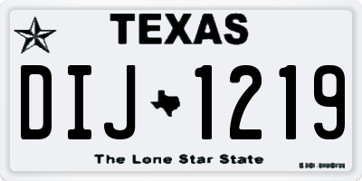 TX license plate DIJ1219