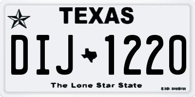 TX license plate DIJ1220