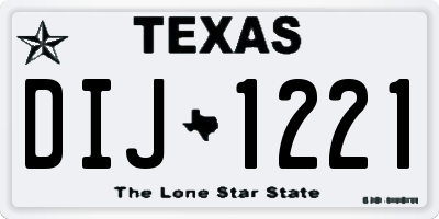TX license plate DIJ1221