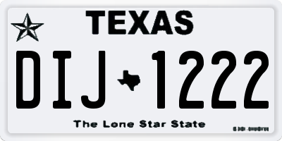TX license plate DIJ1222
