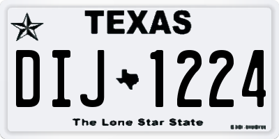 TX license plate DIJ1224